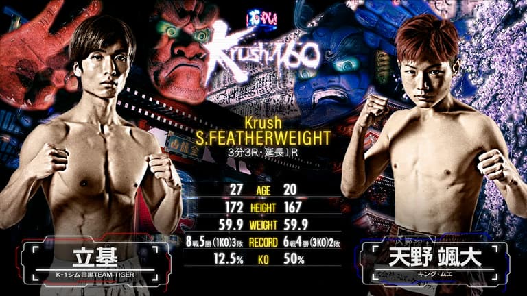 Krush 2024 - 第1試合/Krushスーパー・フェザー級 立基 vs 天野 颯大