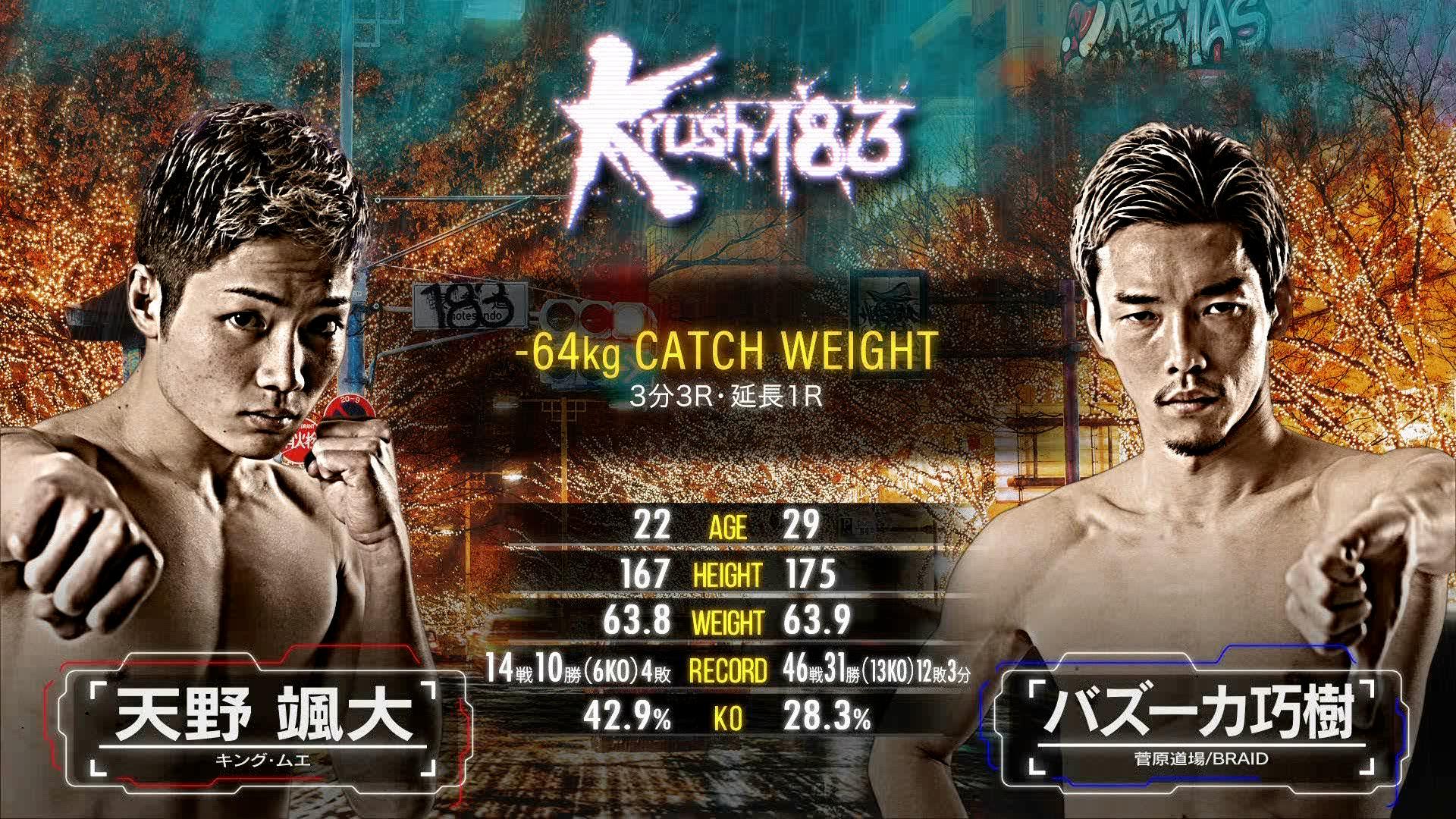 Krush 2025 - 12.19 - 第7試合 -64kg契約 天野 颯大 vs バズーカ巧樹