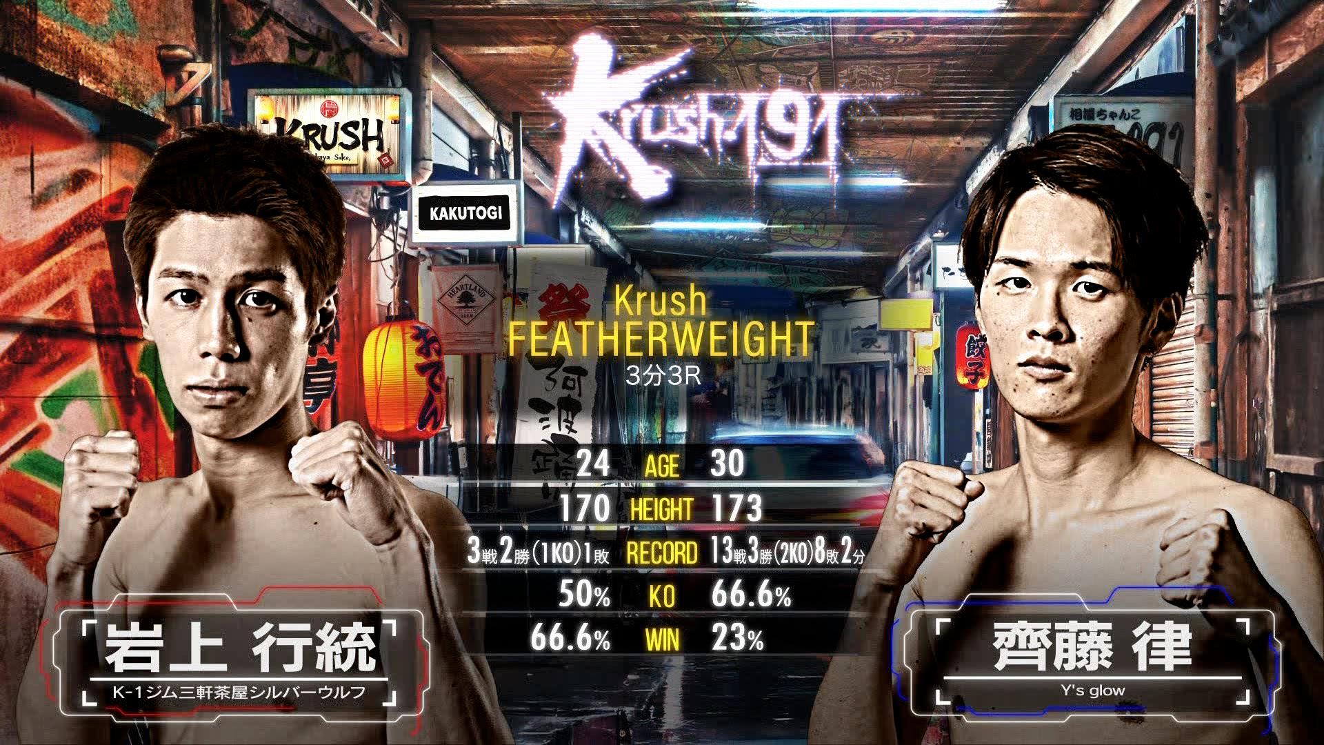 Krush 2026 - 8.30 - プレリミナリーファイト Krushフェザー級 岩上 行