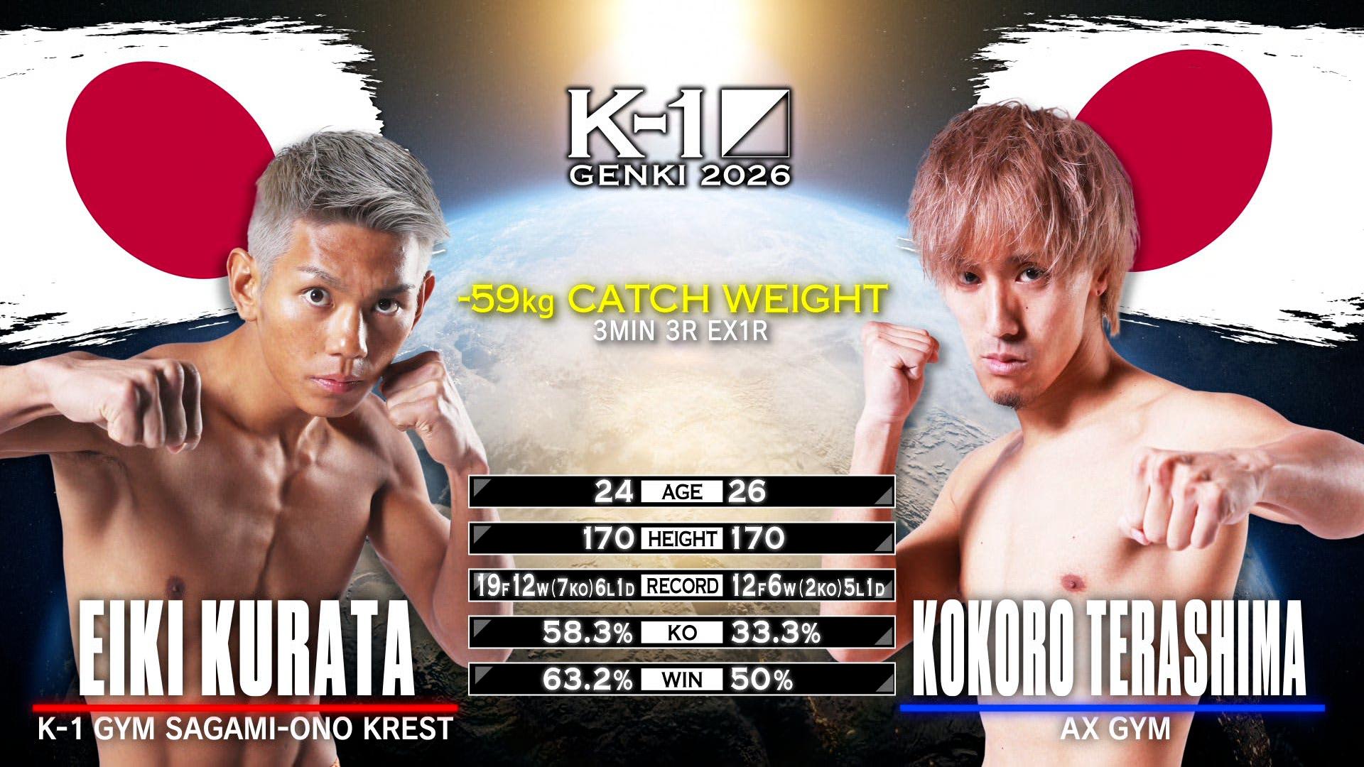 K-1 2026 - 4.11 - 第1試合 -59kg契約 倉田 永輝 vs 寺島 想 (格闘