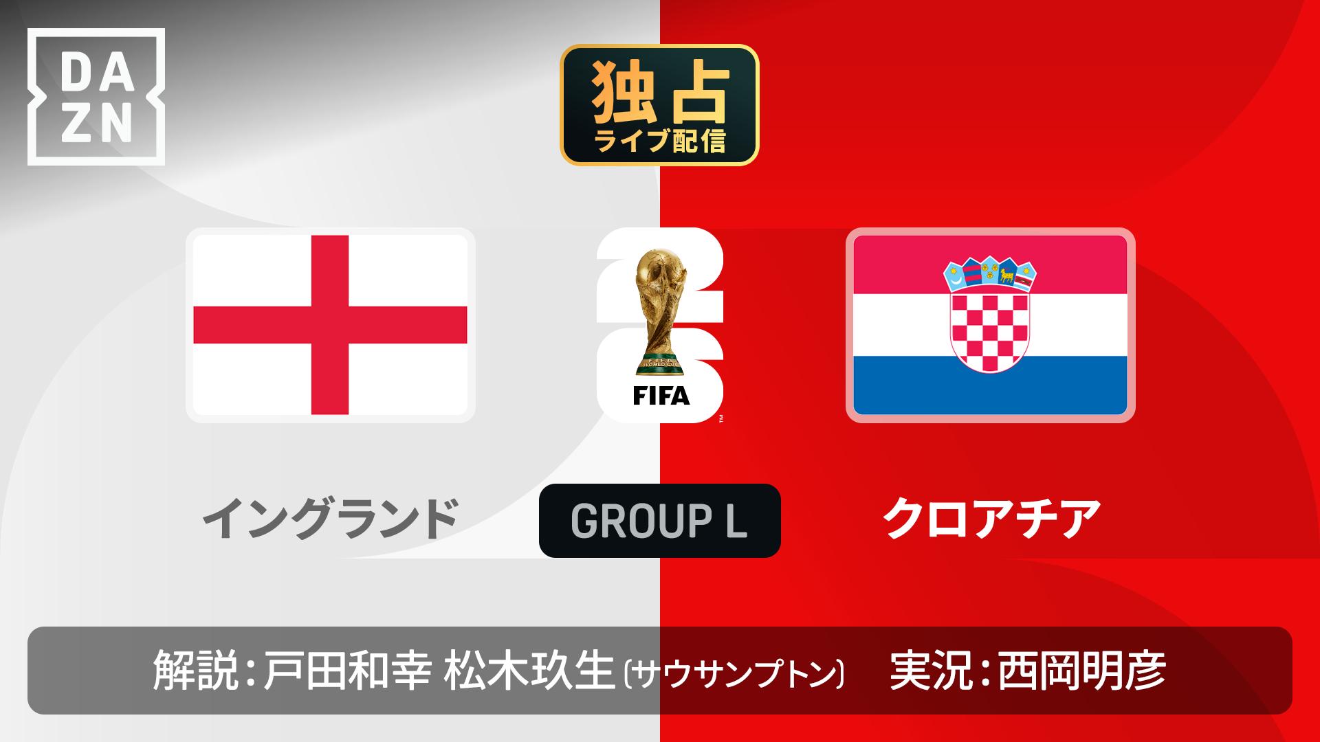 イングランド vs クロアチア : グループL 第1節 【FIFAワールドカップ