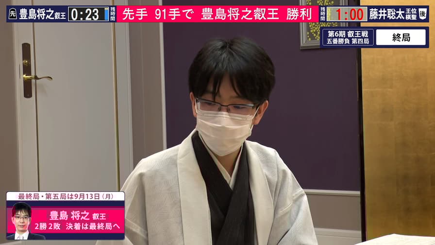 叡王戦 第6期 [8/22叡王戦 第四局]終局後のインタビュー (将棋) 無料動画・見逃し配信を見るなら ABEMA