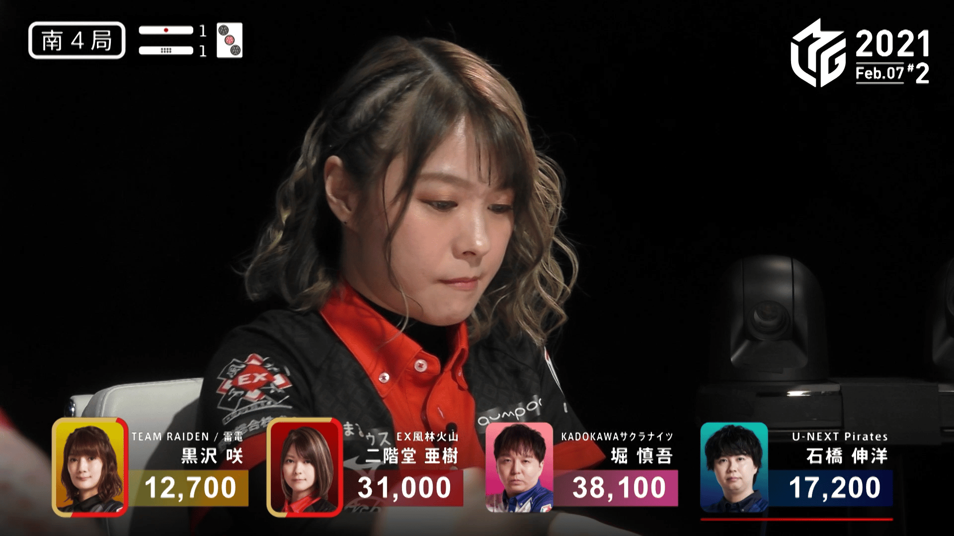 Mリーグ - ベストコレクション - 二階堂亜樹:2/7 2G南4-1 疾風の如く