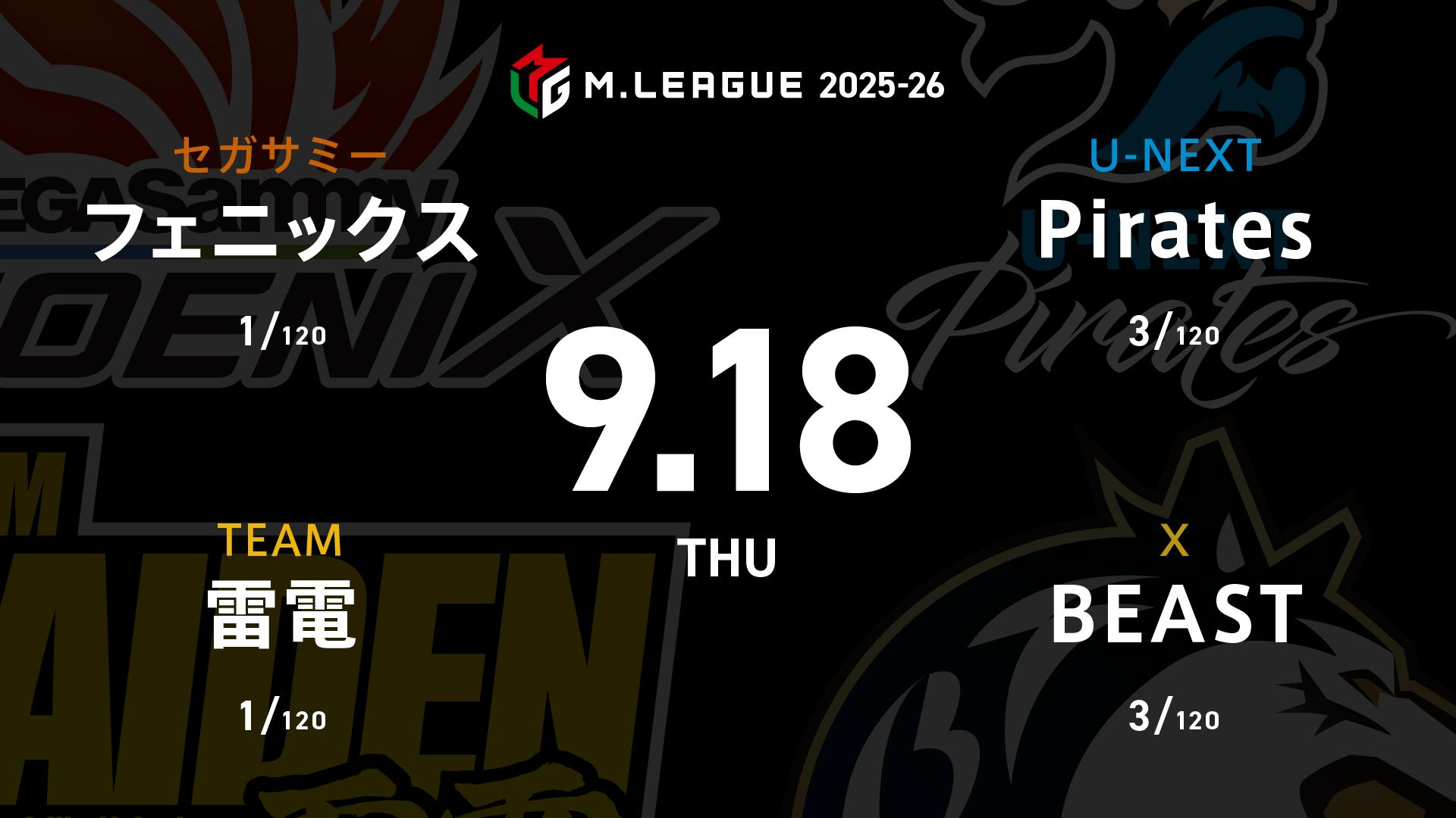 大和証券 Mリーグ フェニックスvs雷電vsBEAST XvsPirates | 新しい未来