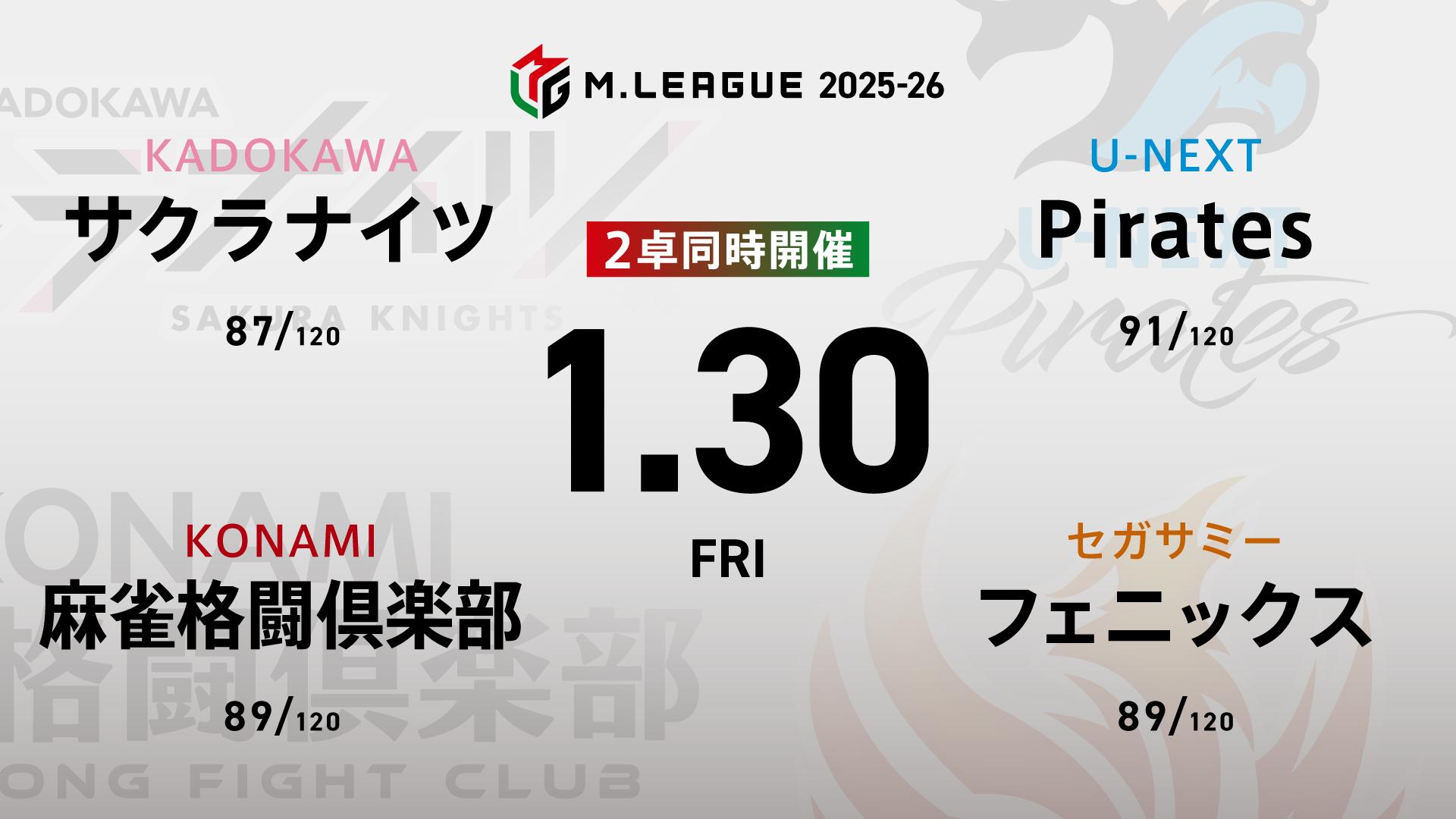 大和証券 Mリーグ サクラナイツvsコナミvsフェニックスvsPirates