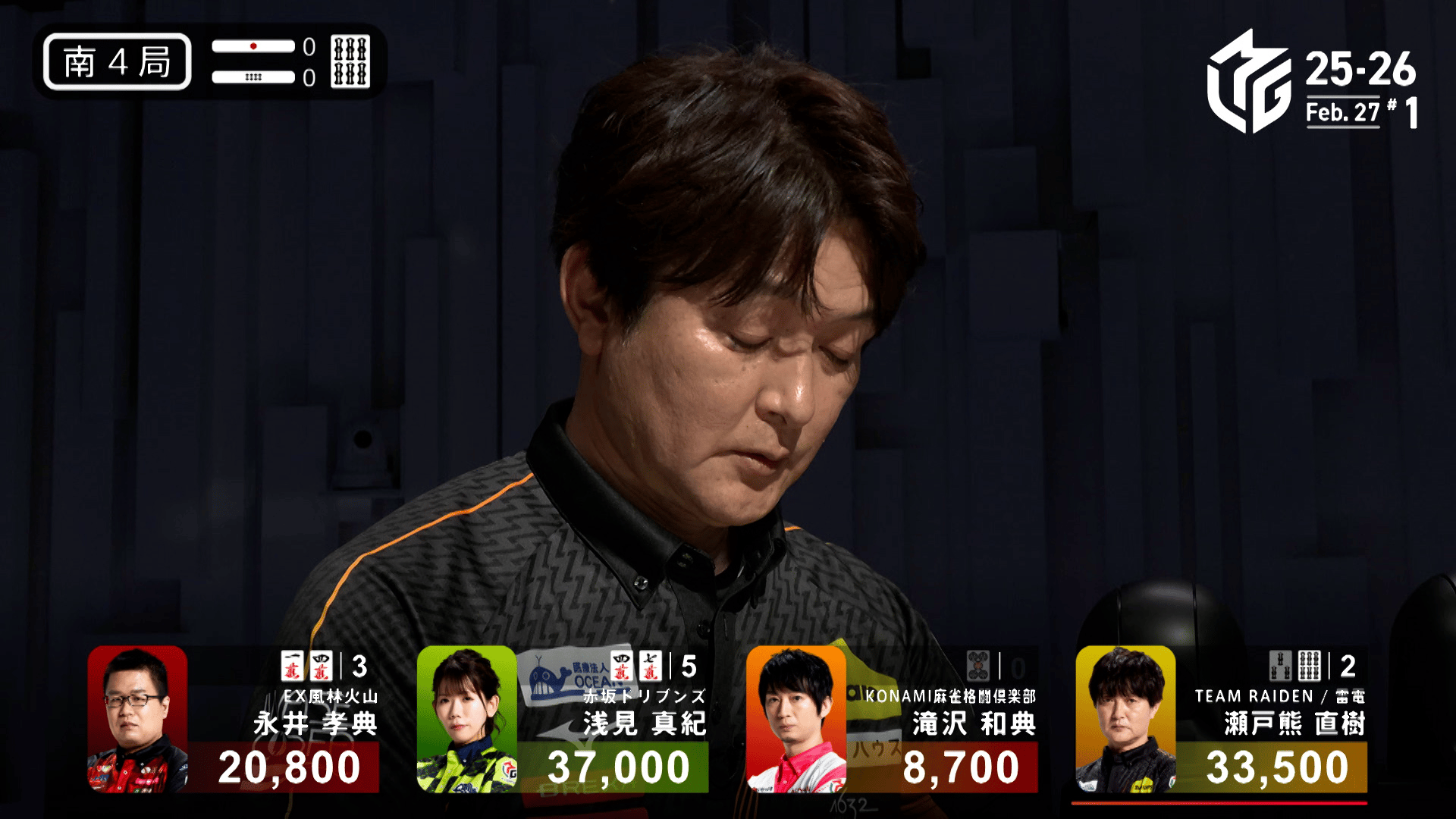Mリーグ TEAM雷電 瀬戸熊直樹選手 直筆サイン色紙 克己心 Mリーグ - ベストコレクション - 瀬戸熊直樹:2/27 1G 南4 最後まで秘め