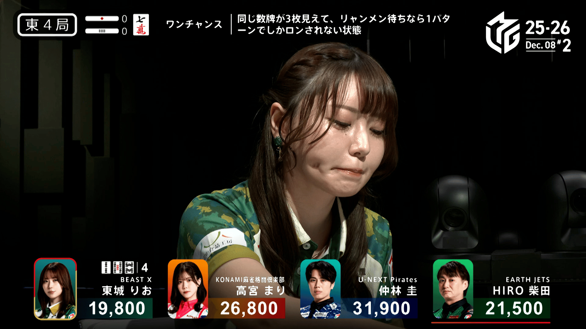 Mリーグ - ベストコレクション - 東城りお:12/8 2G 東4 勝負手は満足