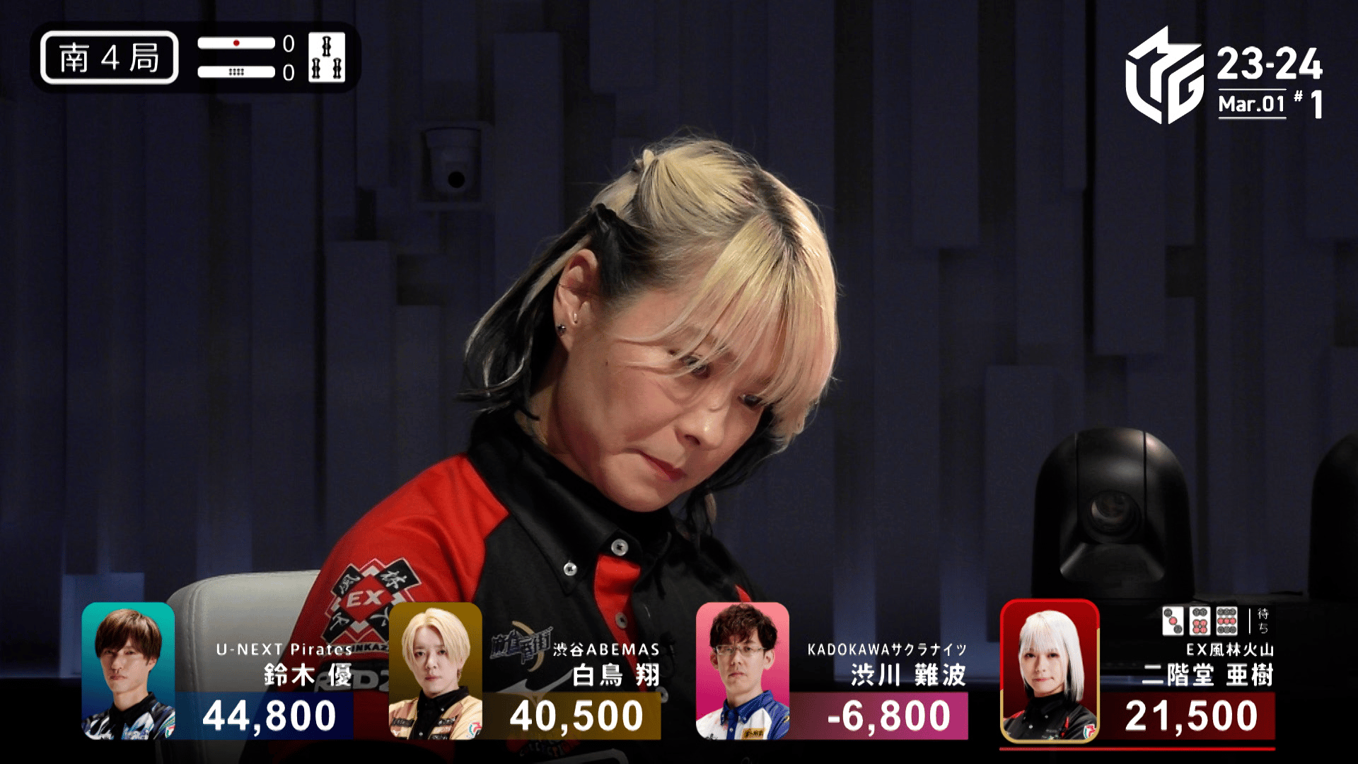 Mリーグ - ベストコレクション - 二階堂亜樹:3/1 1G 南4 裏目