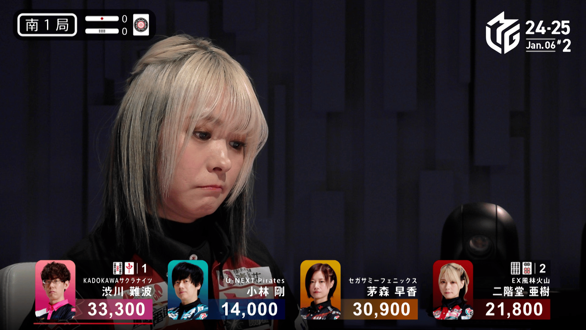 Mリーグ - ベストコレクション - 二階堂亜樹:1/6 2G 南1 真っ赤な