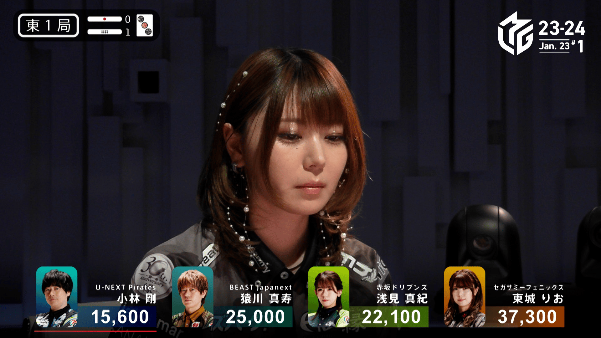 Mリーグ - ベストコレクション - 東城りお:1/23 1G 東1-1 三色と三色の