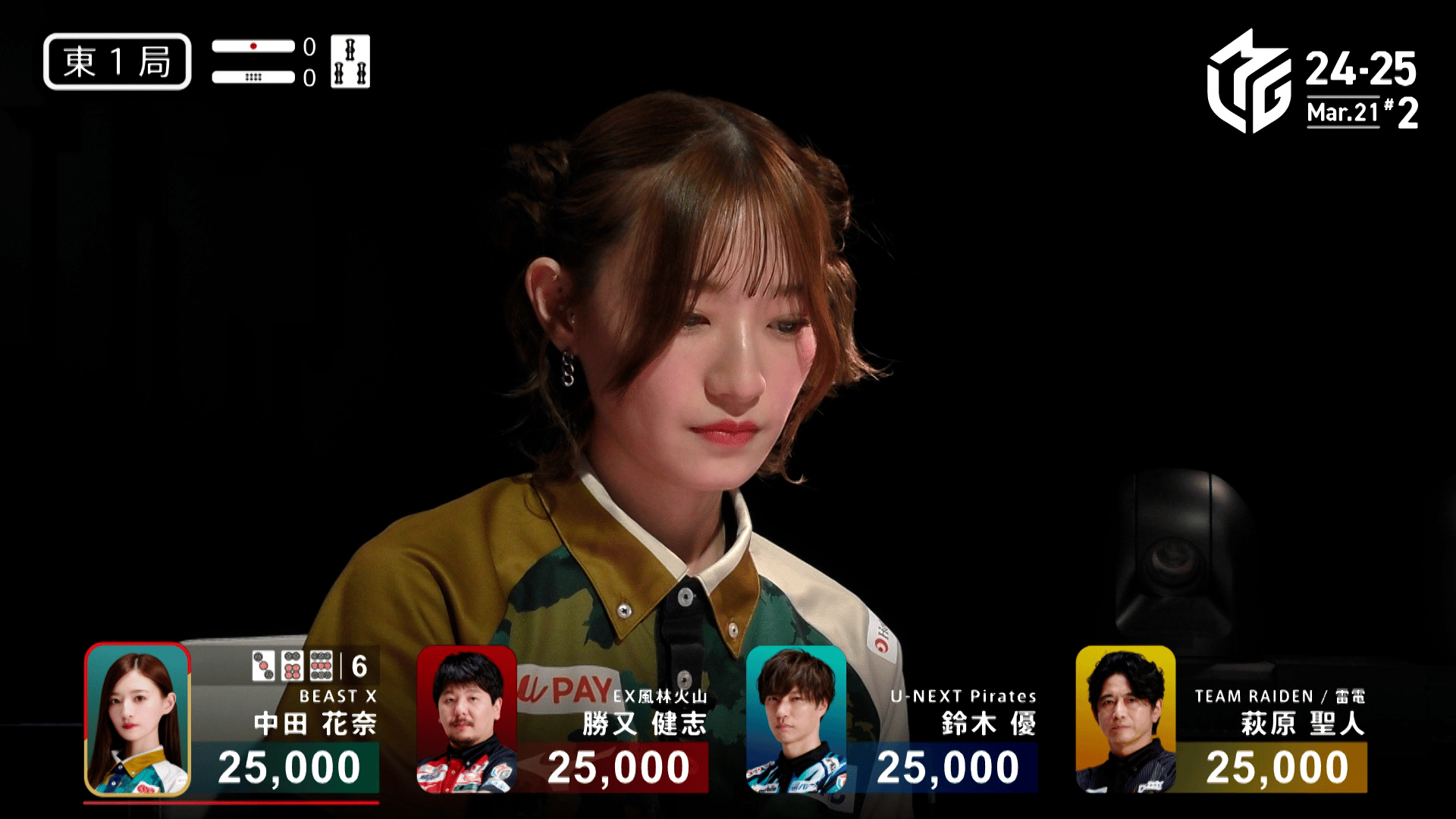 Mリーグ - ベストコレクション - 中田花奈:3/21 2G 東1 好配牌から更に