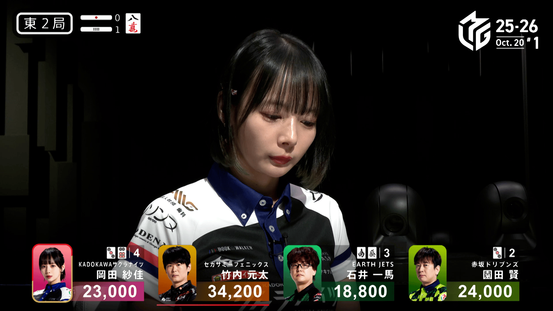 Mリーグ - ベストコレクション - 岡田紗佳:10/20 1G 東2-1 舞い込んだ