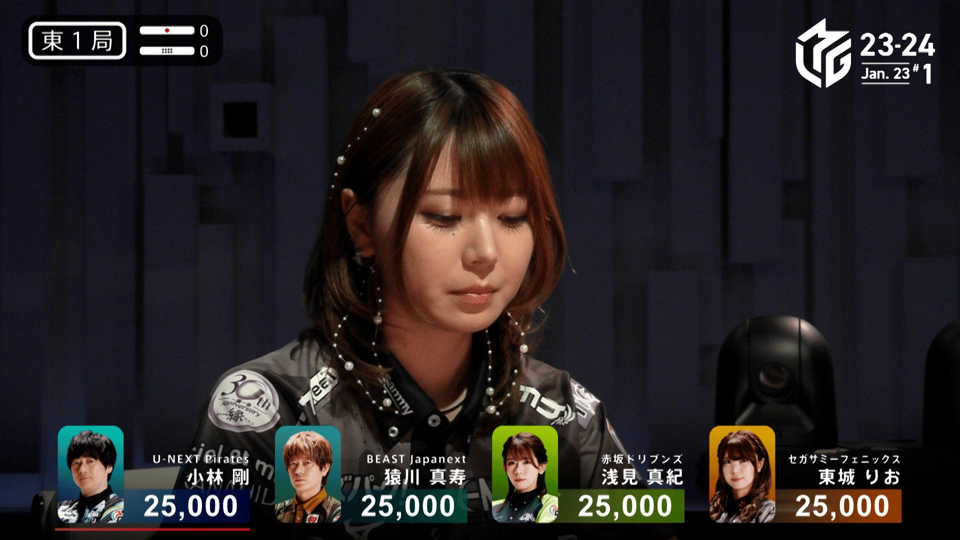 Mリーグ - 2023-24 - 【1月23日 第1試合】東城りお:かわいらしいヘア