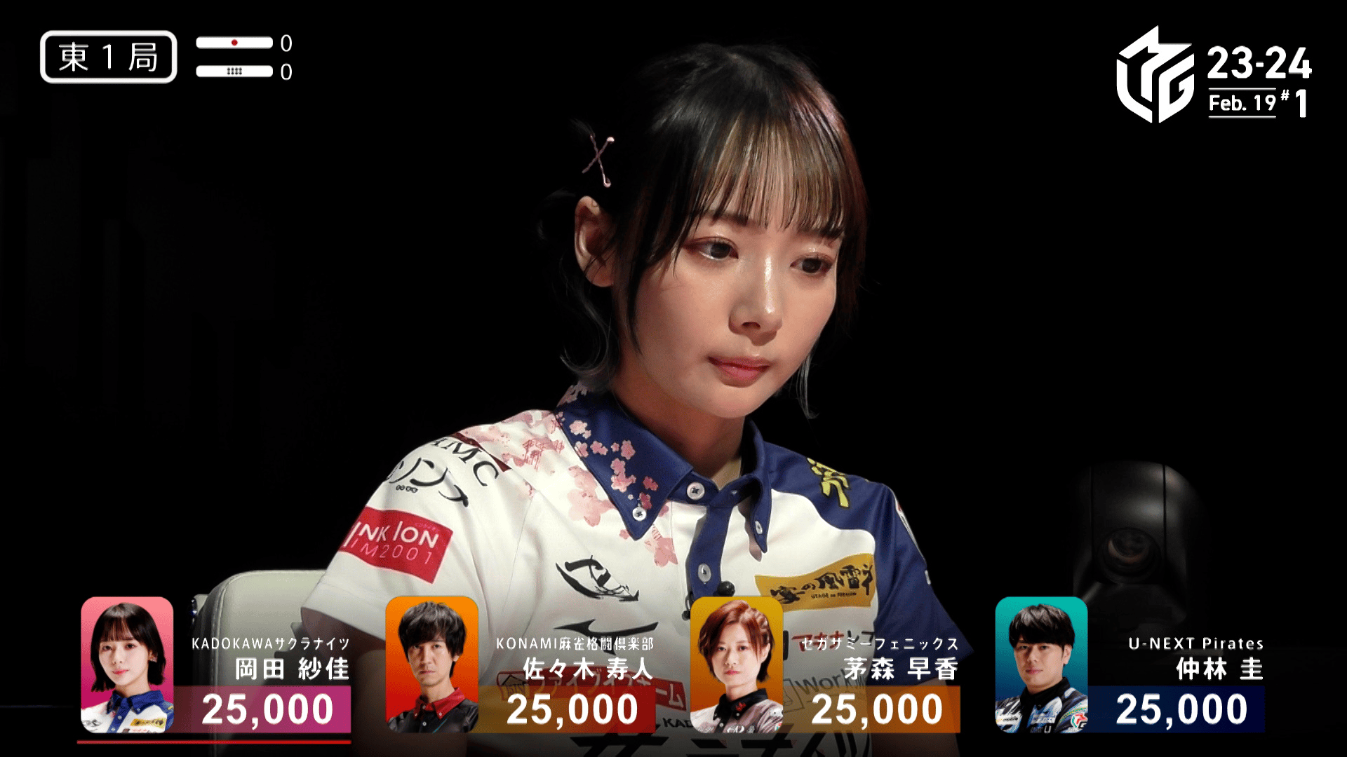 Mリーグ - 2023-24 - 【2月19日 第1試合】岡田紗佳:バーステー