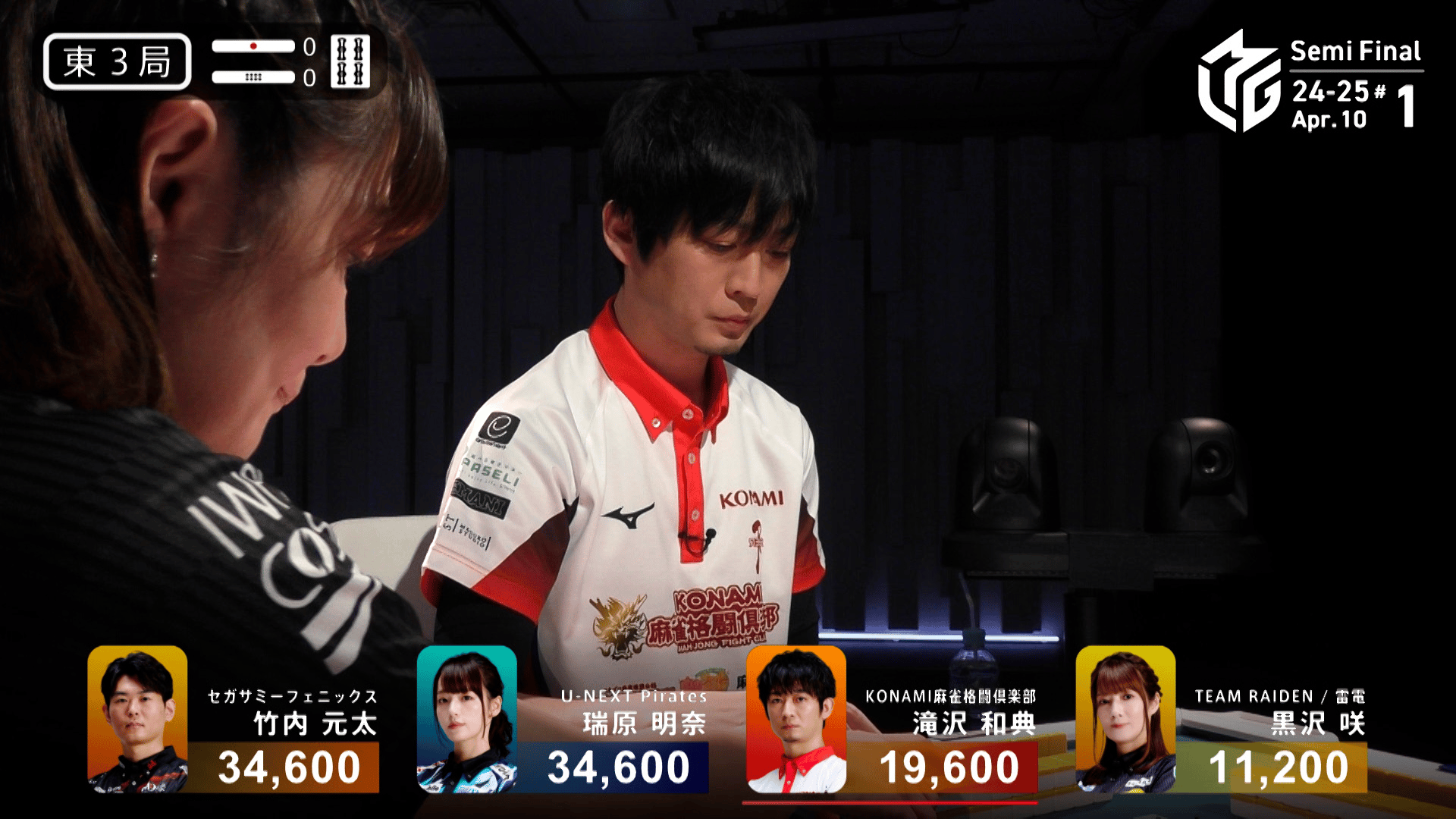 Mリーグ - 2024-25 - 【4月10日 第1試合】滝沢和典:少牌未遂救世主