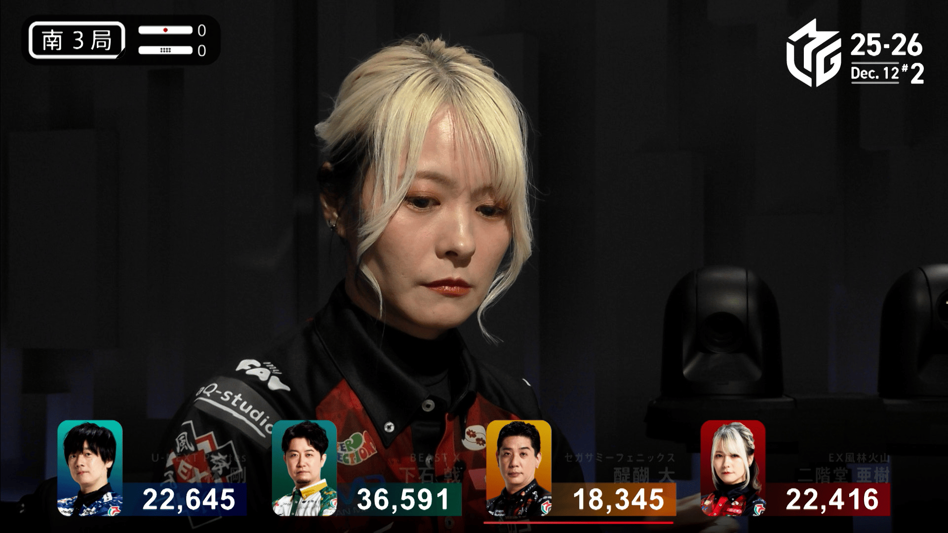 Mリーグ - 2025-26 - 【12月12日 第2試合】二階堂亜樹:配牌トラブルで