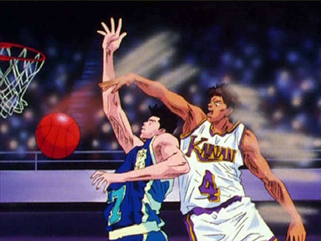 スラムダンク 背景付セル画 大判 陵南 翔陽 当時物 スラムダンク 背景付セル画 大判 陵南 翔陽 当時物