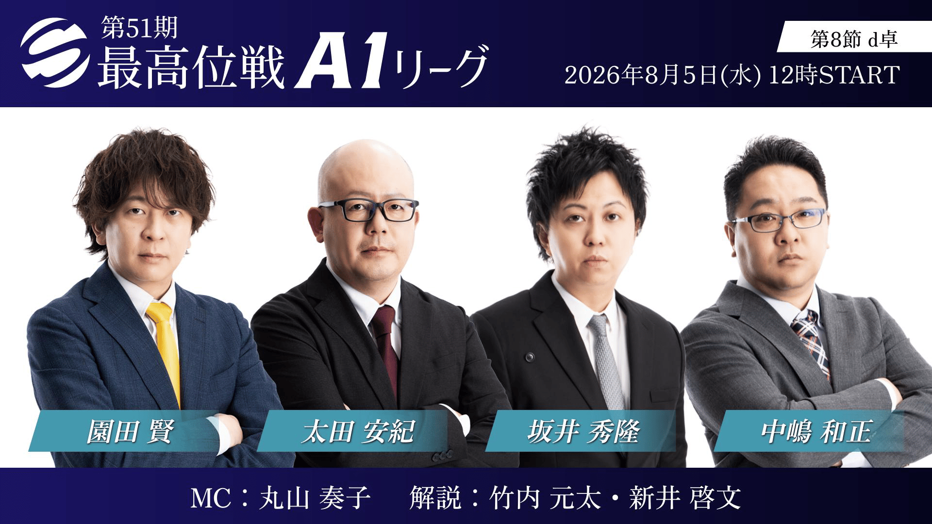 第51期最高位戦 - A1 - 第51期最高位戦A1リーグ 第8節 d卓 3回戦 (麻雀