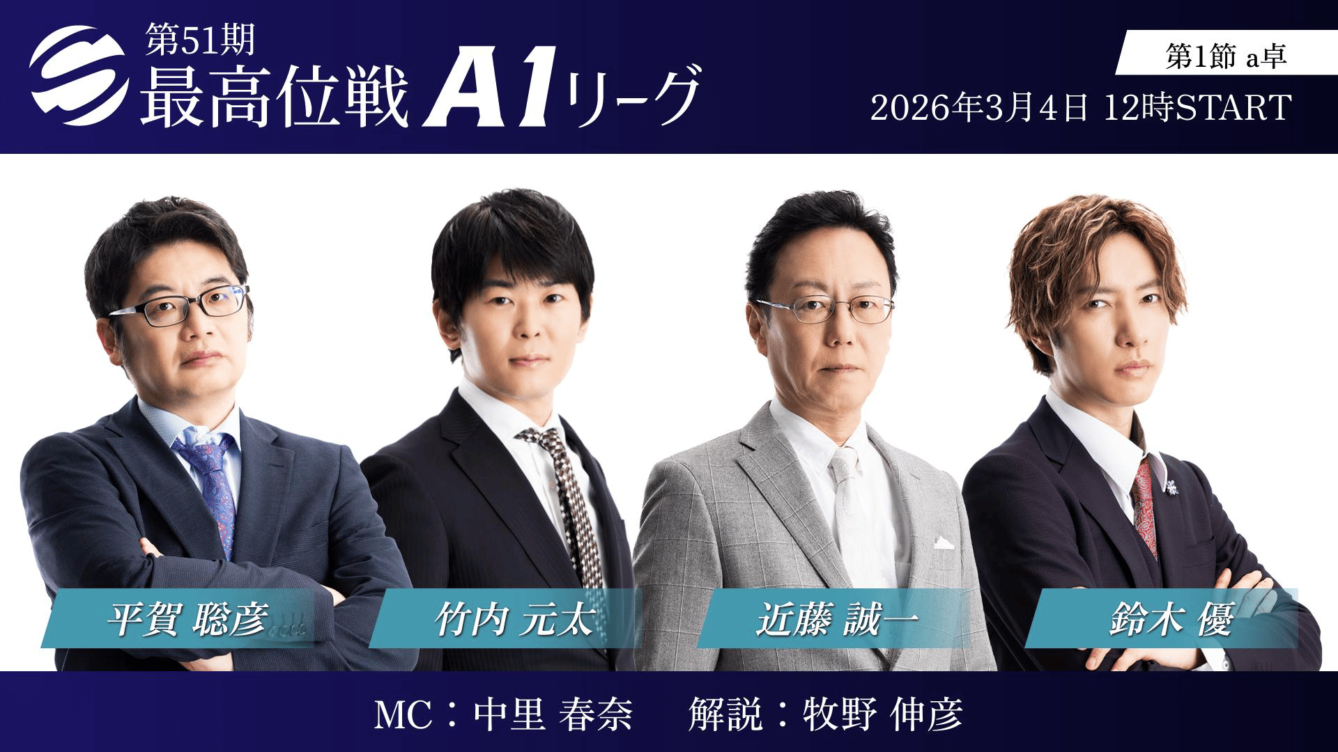 第51期最高位戦 - A1 - 第51期最高位戦A1リーグ 第1節 a卓 2回戦 (麻雀