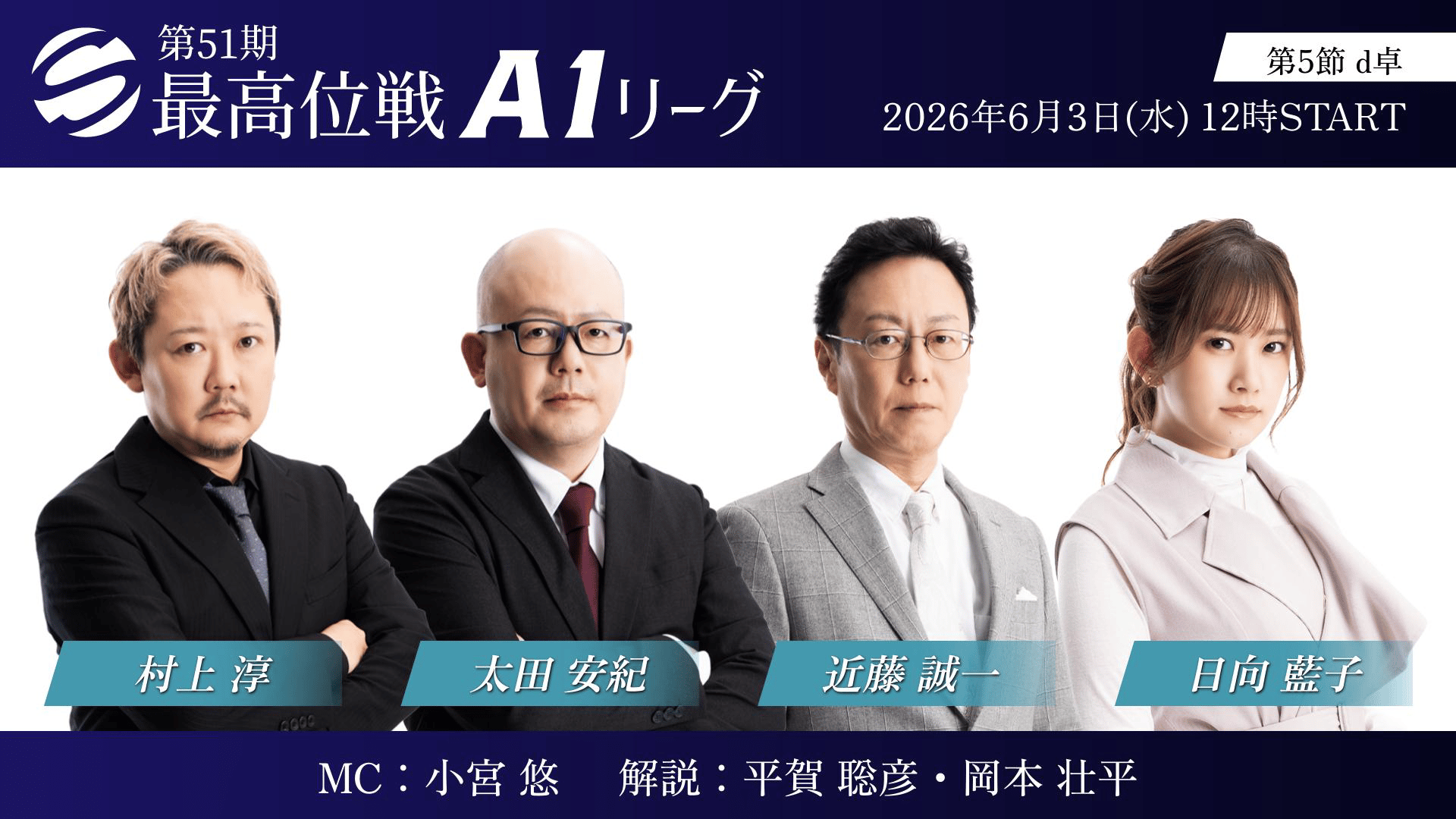 第51期最高位戦 - A1 - 第51期最高位戦A1リーグ 第5節 d卓 2回戦 (麻雀