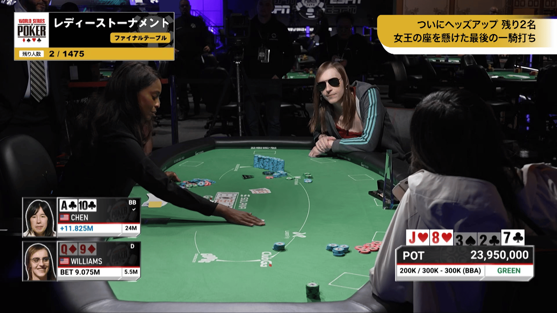 WSOPレディーストーナメント決勝戦オールイン勝負!ついに女王決まるか