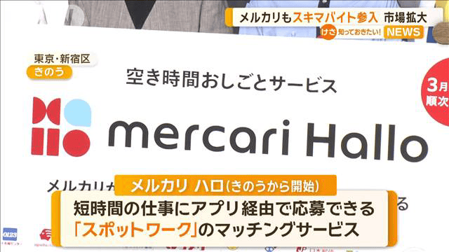 最新の経済ニュース【随時更新】 - メルカリも「スキマバイト」参入　市場拡大