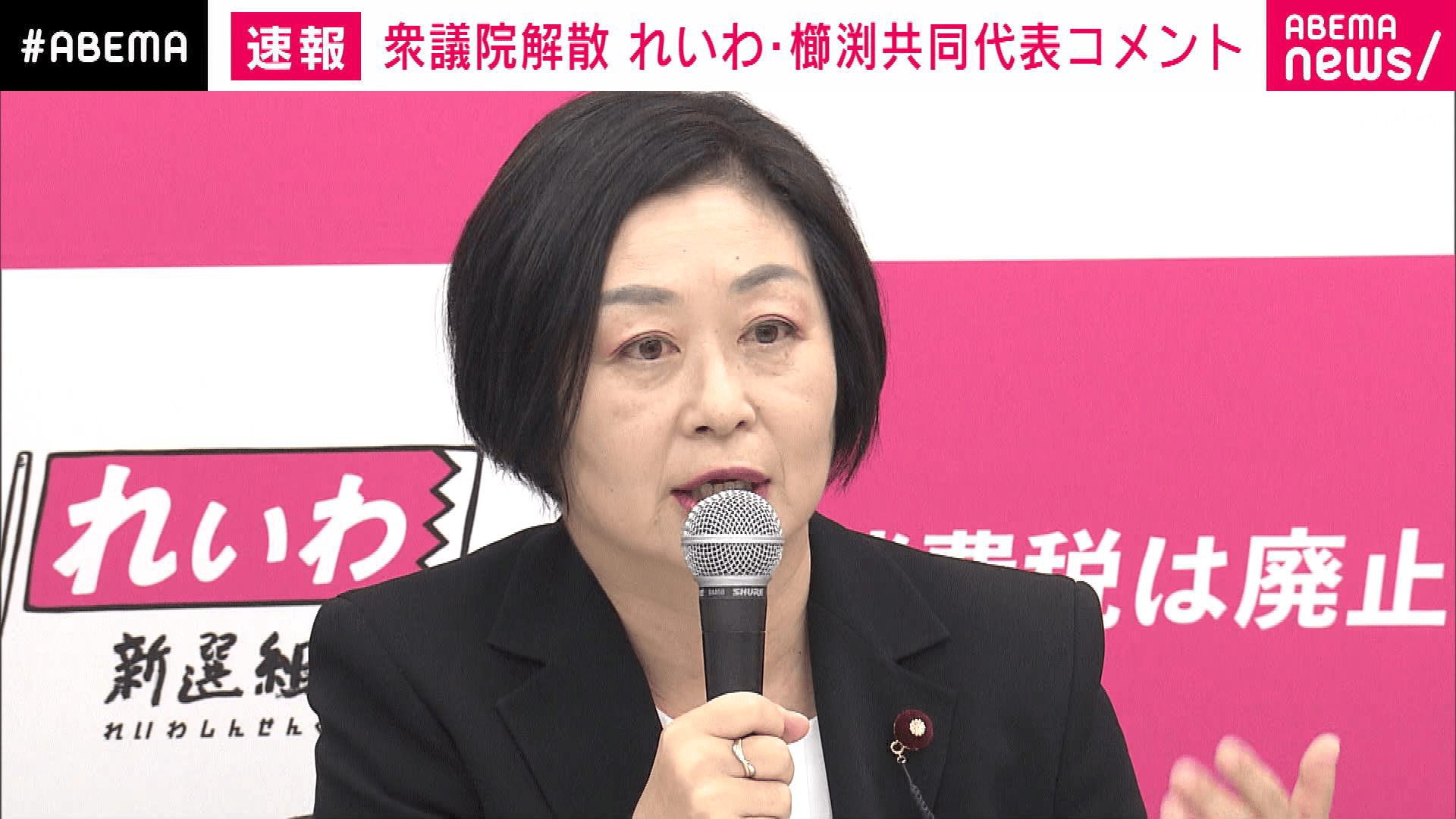 れいわ･櫛渕共同代表「働かず解散」 衆議院解散に