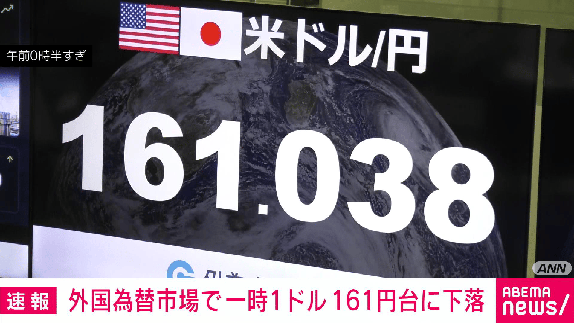円相場一時1ドル=161円台に下落 - 【アベマ厳選】注目の最新&独自