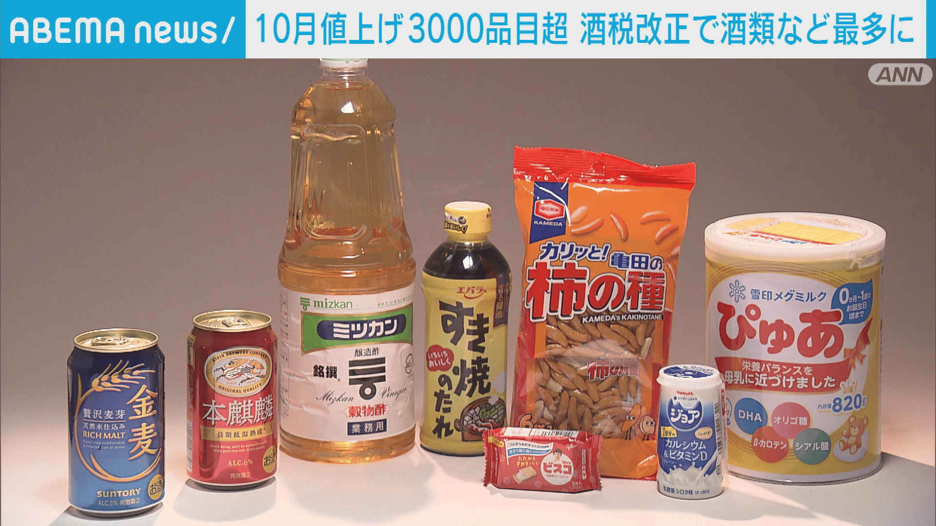 飲食料品値上げ3000品目超 今年2番目に多い水準 - 【アベマ厳選】注目