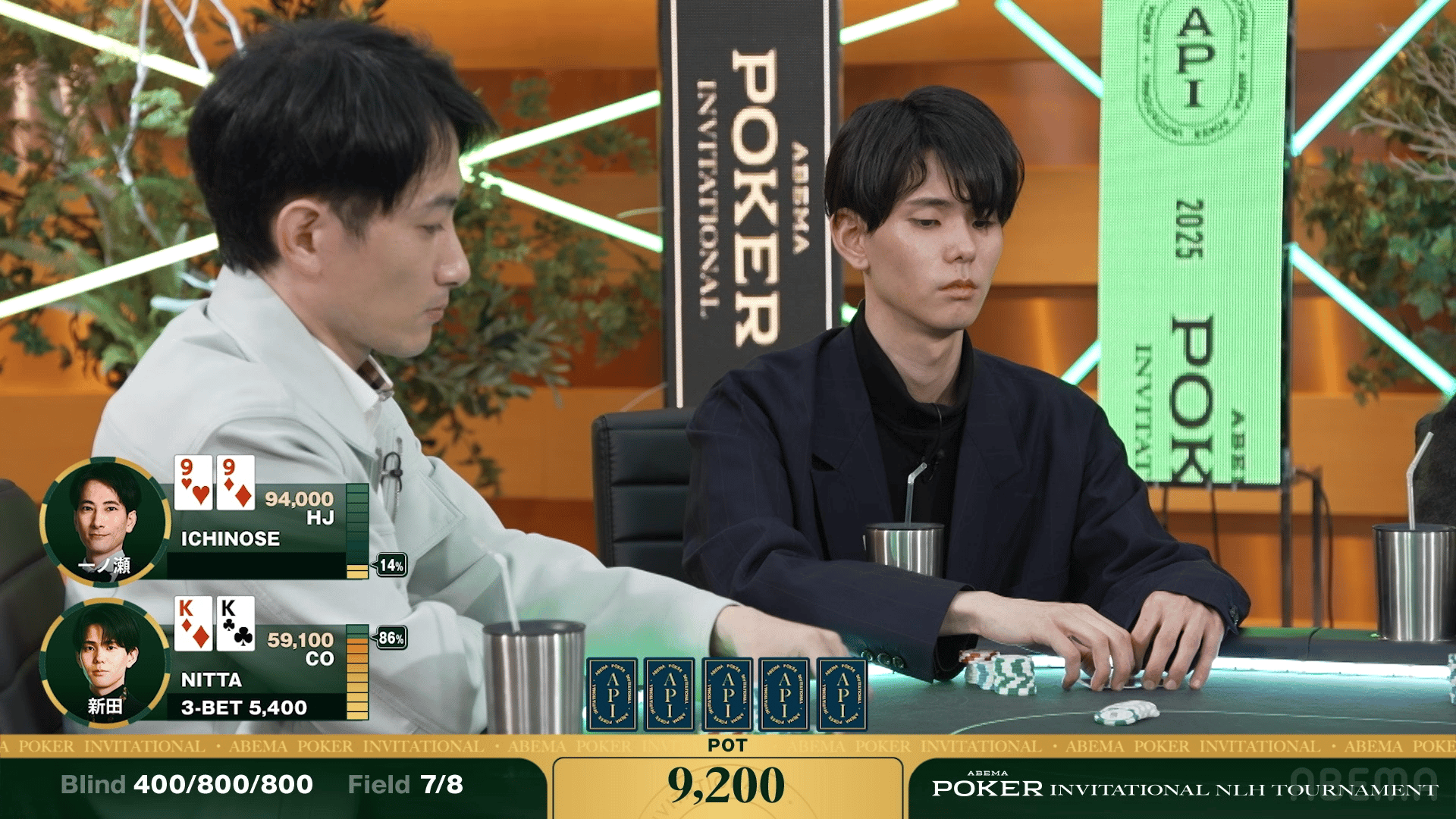 2. 新田 vs 一ノ瀬 フロップで大衝突 - ABEMA POKER INVITATIONAL