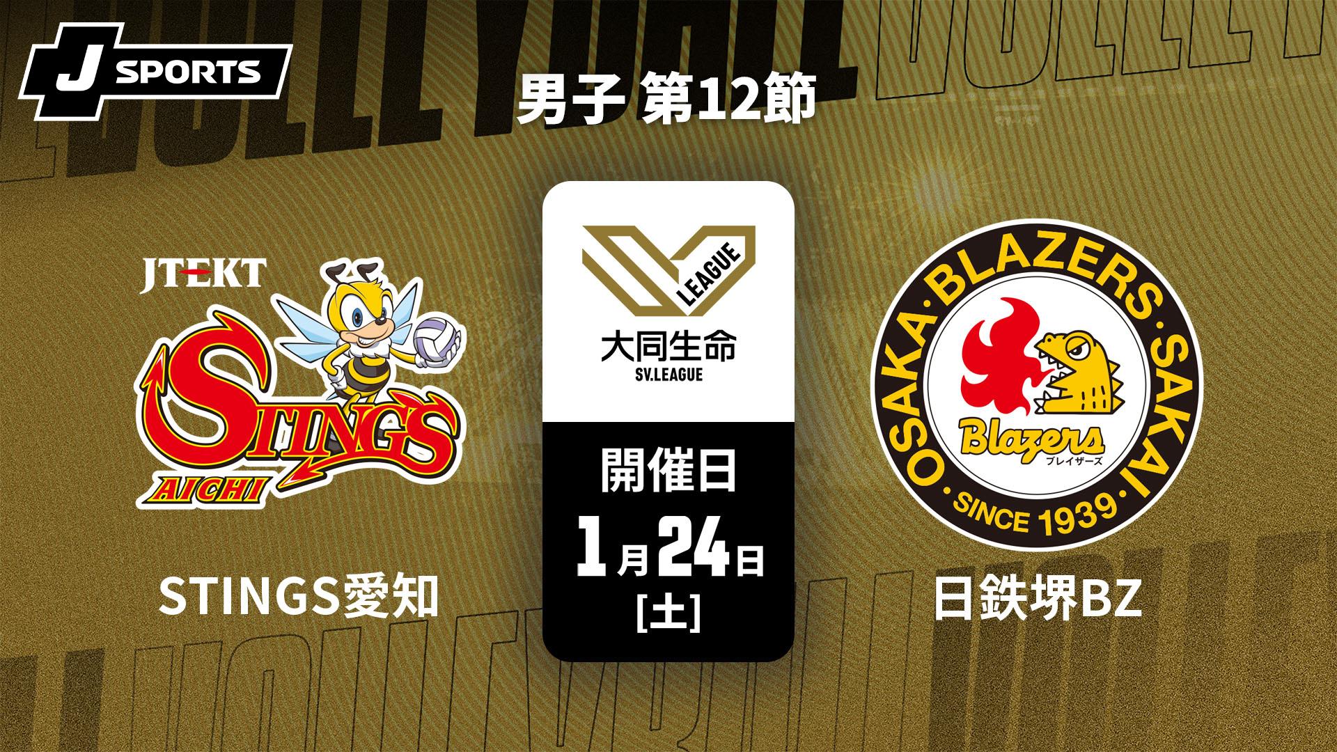 ジェイテクトSTINGS愛知 vs. 日本製鉄堺ブレイザーズ(1/24) 男子 第12