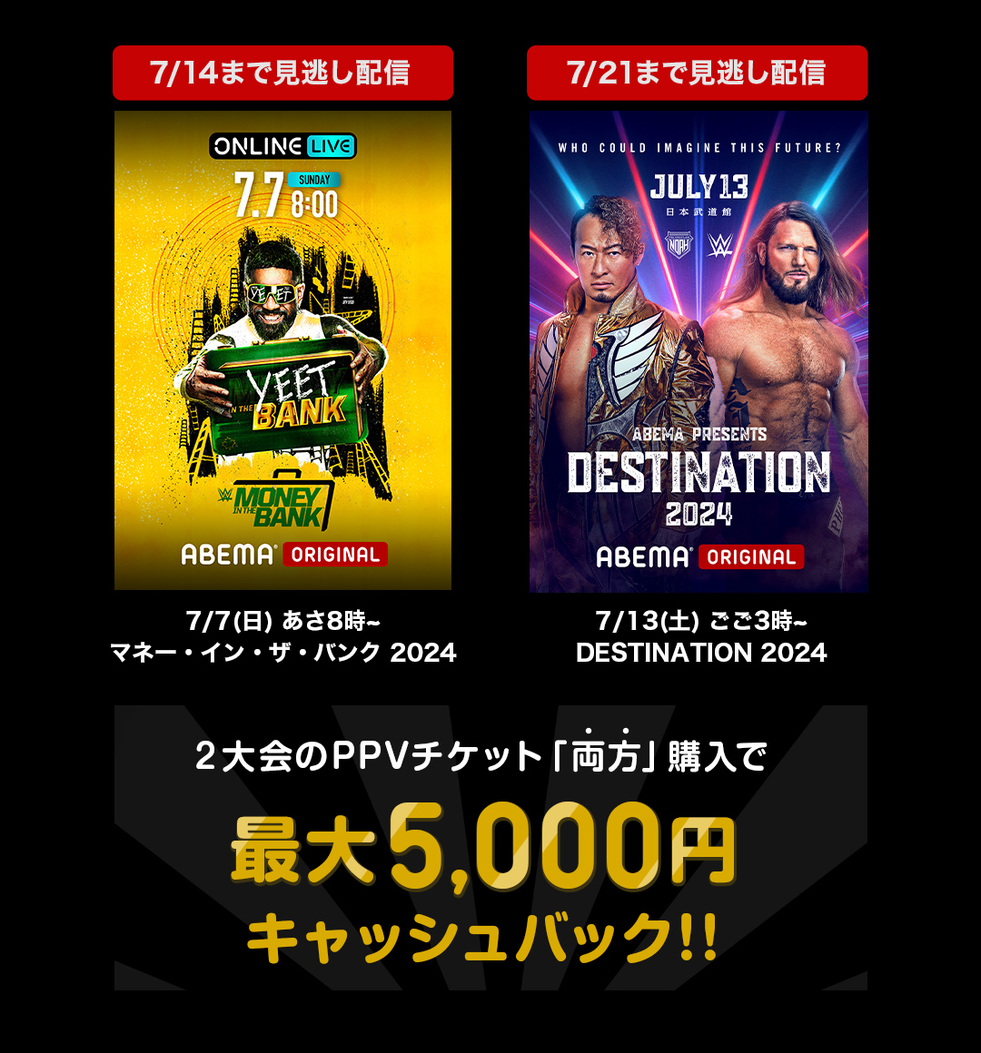 マネー・イン・ザ・バンク」「ABEMA presents DESTINATION 2024