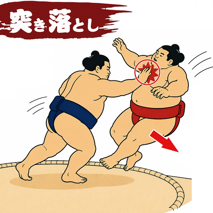 突き落とし(つきおとし)