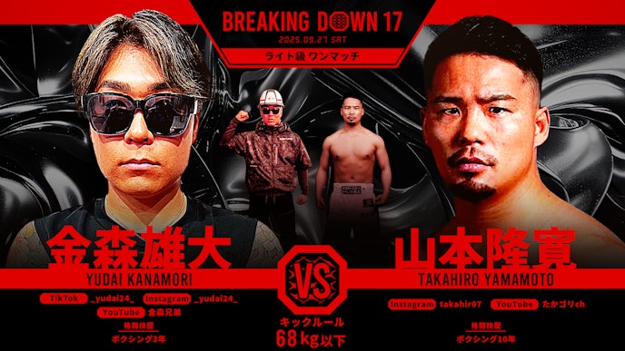 第5試合 金森雄大 vs. 山本隆寛