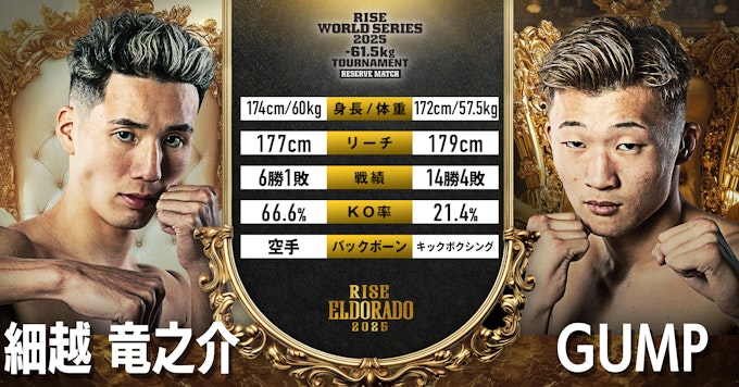 細越竜之介 vs GUMP戦績比較