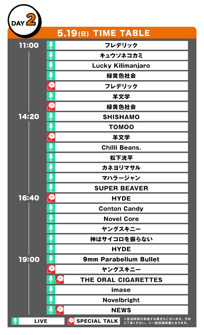 メトロック2024独占生中継!Day2タイムテーブル
